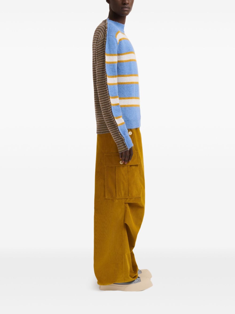 Maglione a righe in celeste Marni - uomo 