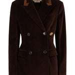 Blazer in velluto con colletto a contraso in marrone Marni - donna 