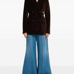 Blazer in velluto con colletto a contraso in marrone Marni - donna 
