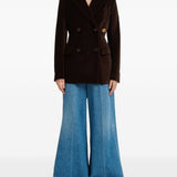 Blazer in velluto con colletto a contraso in marrone Marni - donna 