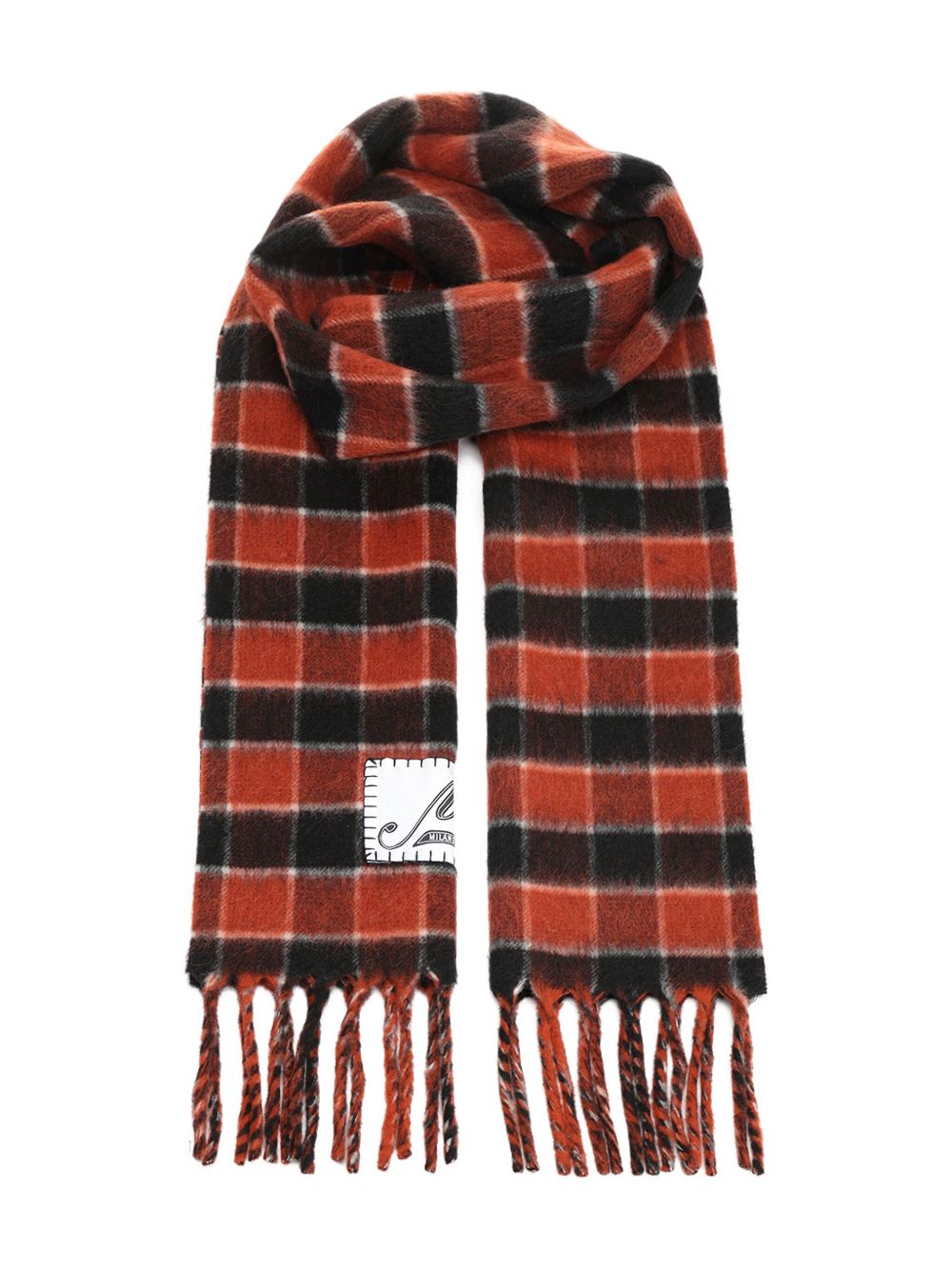 Sciarpa a quadri con in rosso e nero frange Marni - Unisex 