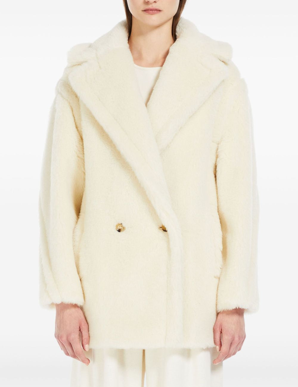 Cappotto corto Teddy Bear olga in bianco Maxmara - donna 