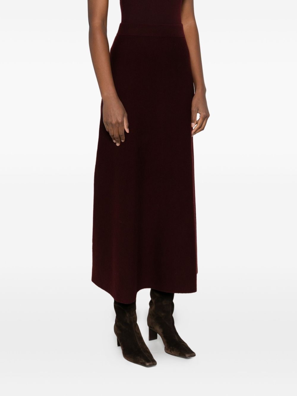 Gonna svasata in lana e cachemire giberna in bordeaux Maxmara - donna 