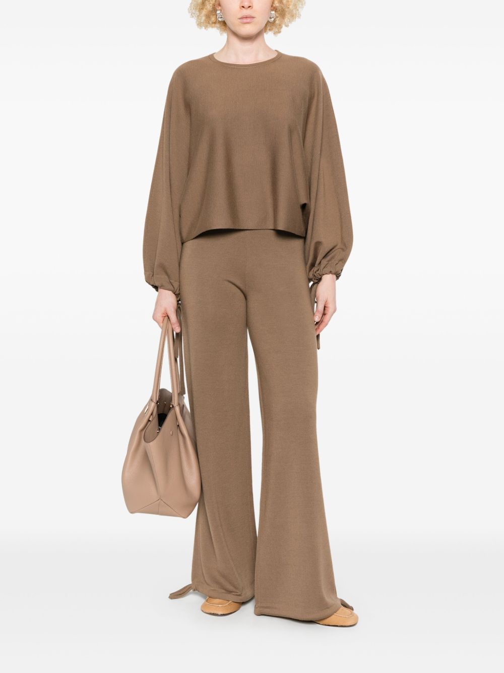 Pantaloni con vita elasticizzata in marrone Maxmara - donna 