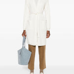 Cardigan lungo in filato di cachemire giusto in bianco Maxmara - donna 