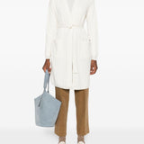 Cardigan lungo in filato di cachemire giusto in bianco Maxmara - donna 