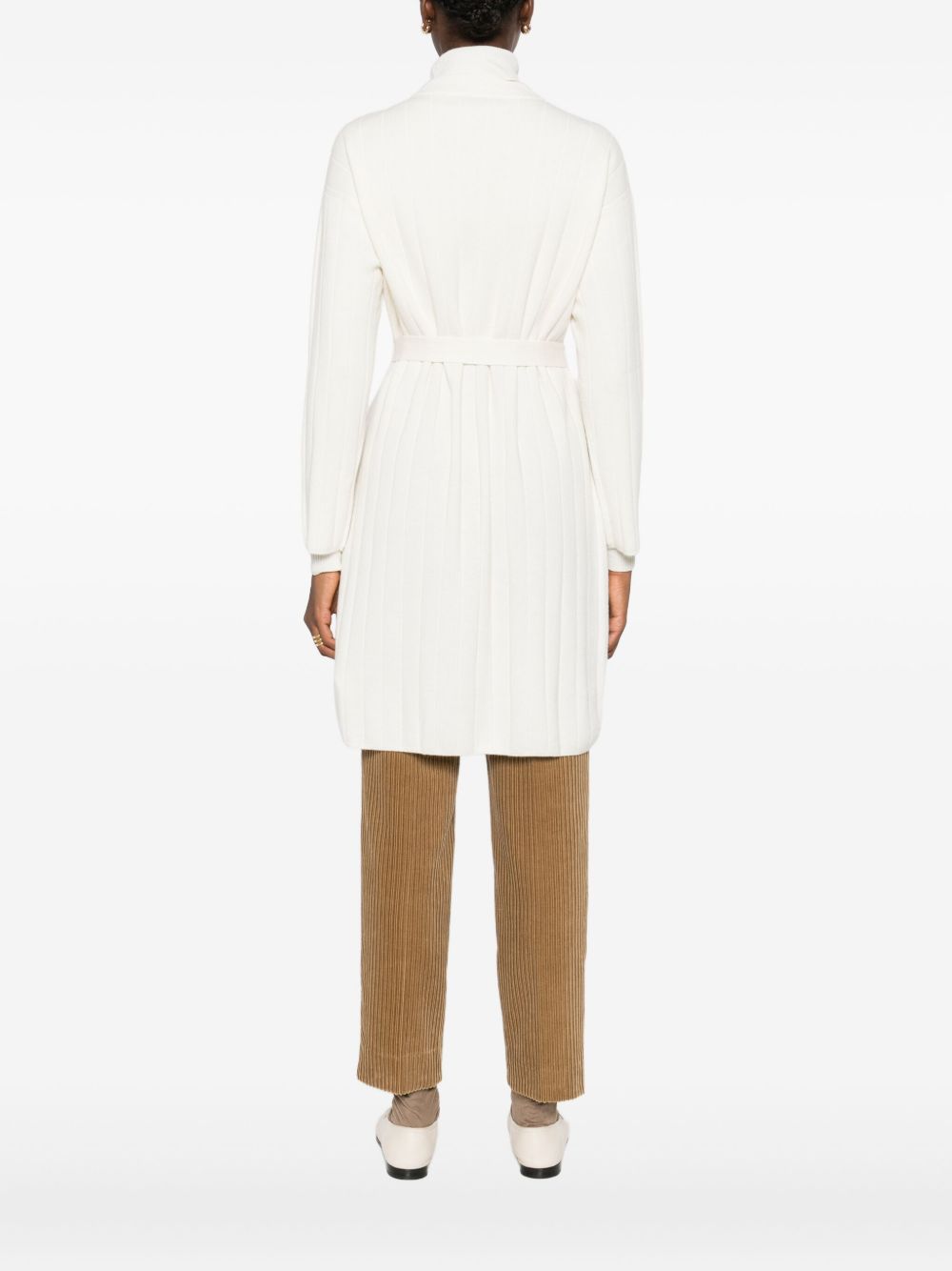 Cardigan lungo in filato di cachemire giusto in bianco Maxmara - donna 