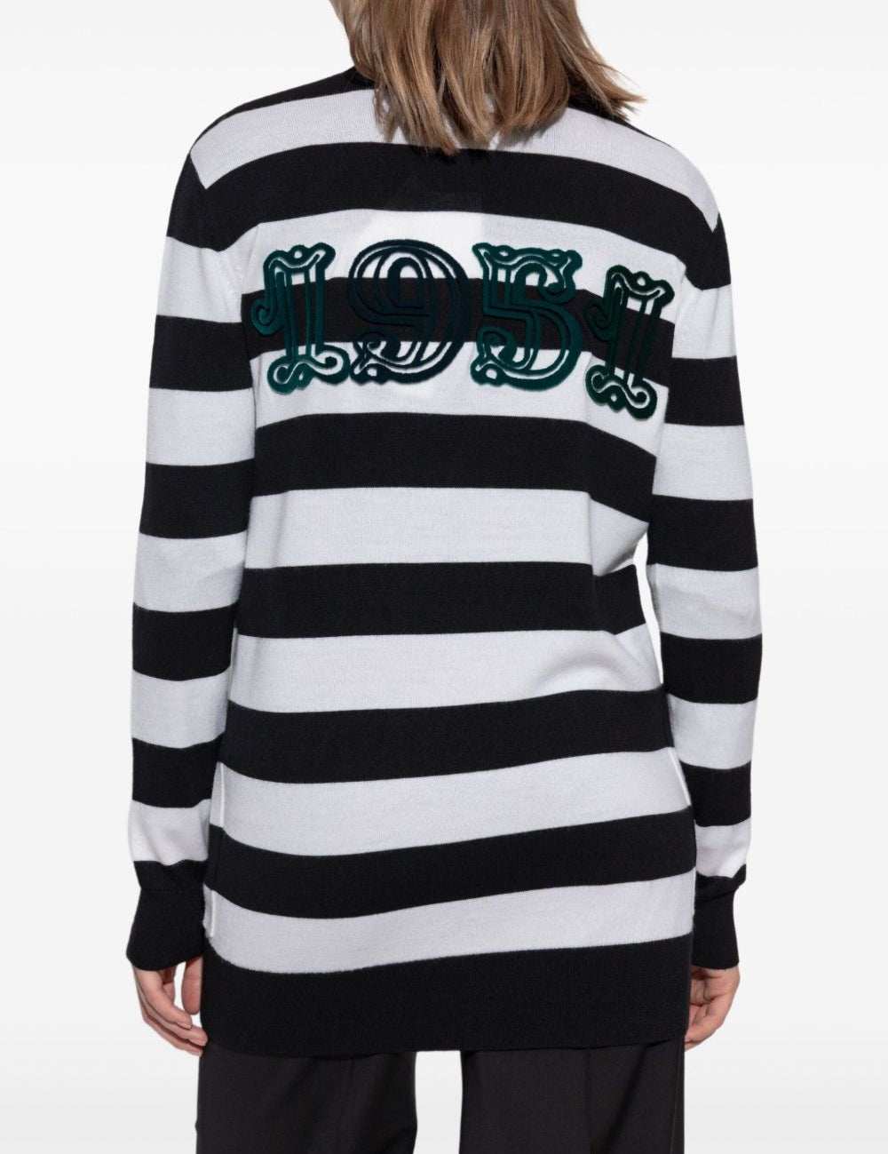 Cardigan a righe fiemme in bianco e nero Maxmara - donna 