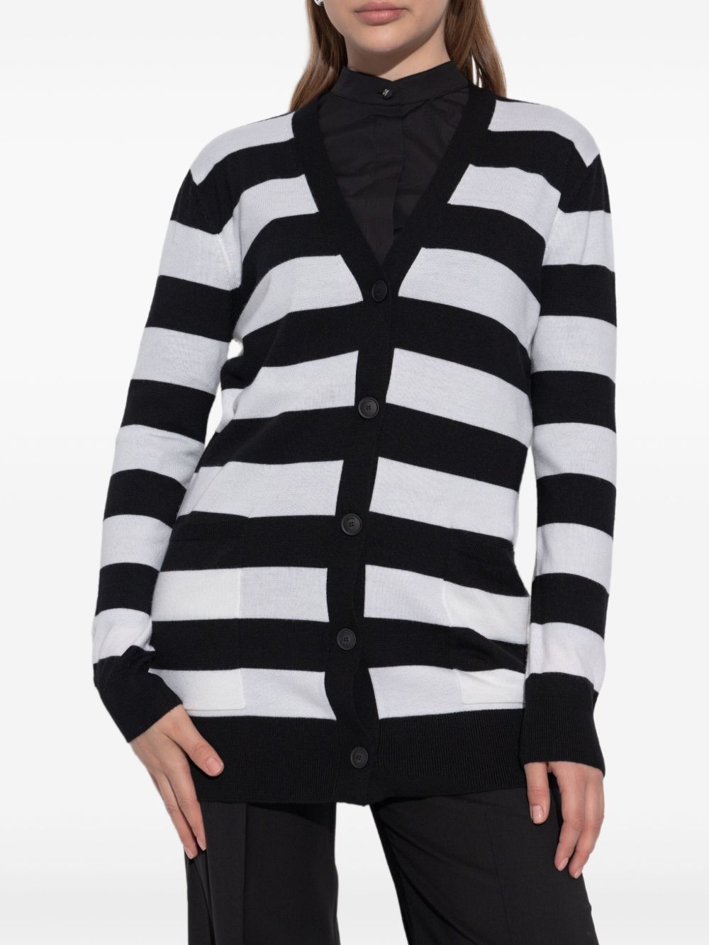 Cardigan a righe fiemme in bianco e nero Maxmara - donna 
