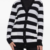 Cardigan a righe fiemme in bianco e nero Maxmara - donna 