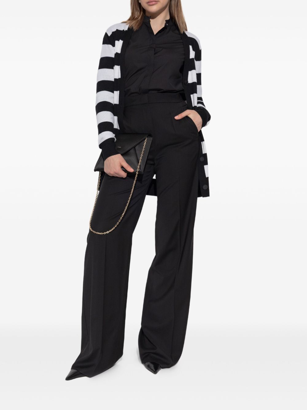 Cardigan a righe fiemme in bianco e nero Maxmara - donna 