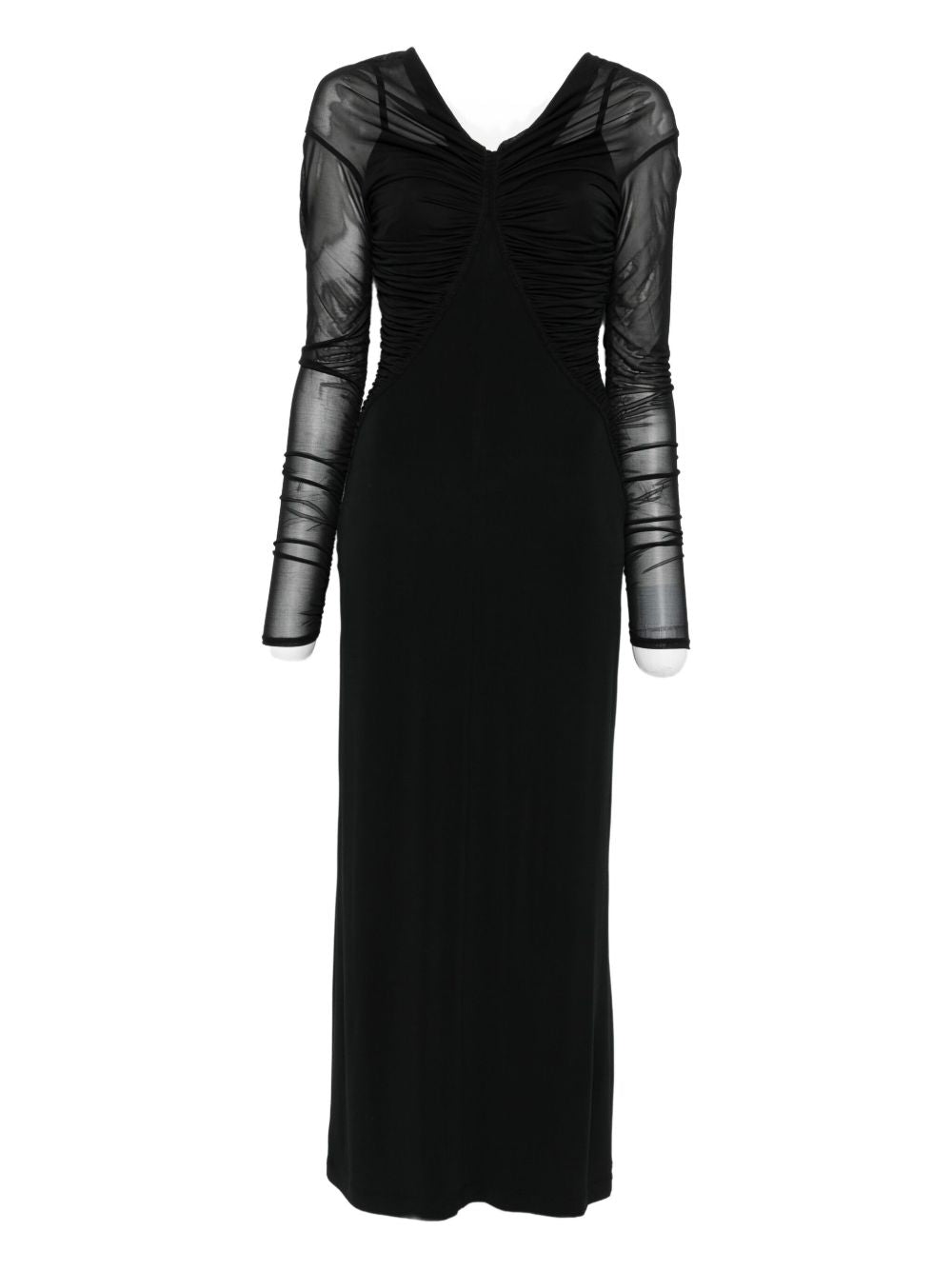 Abito con spalle scoperte e drappeggio locri in nero Maxmara - donna 