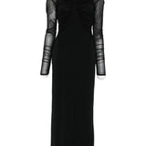Abito con spalle scoperte e drappeggio locri in nero Maxmara - donna 