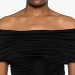 Abito off-shoulder in jersey di viscosa navile in nero Maxmara - donna 