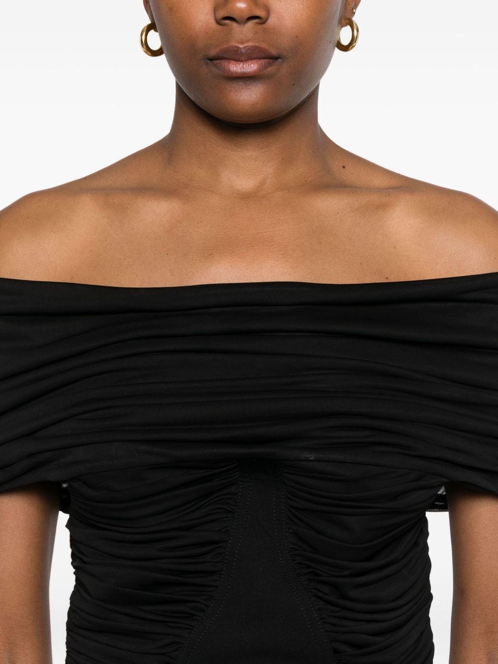 Abito off-shoulder in jersey di viscosa navile in nero Maxmara - donna 