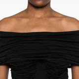 Abito off-shoulder in jersey di viscosa navile in nero Maxmara - donna 