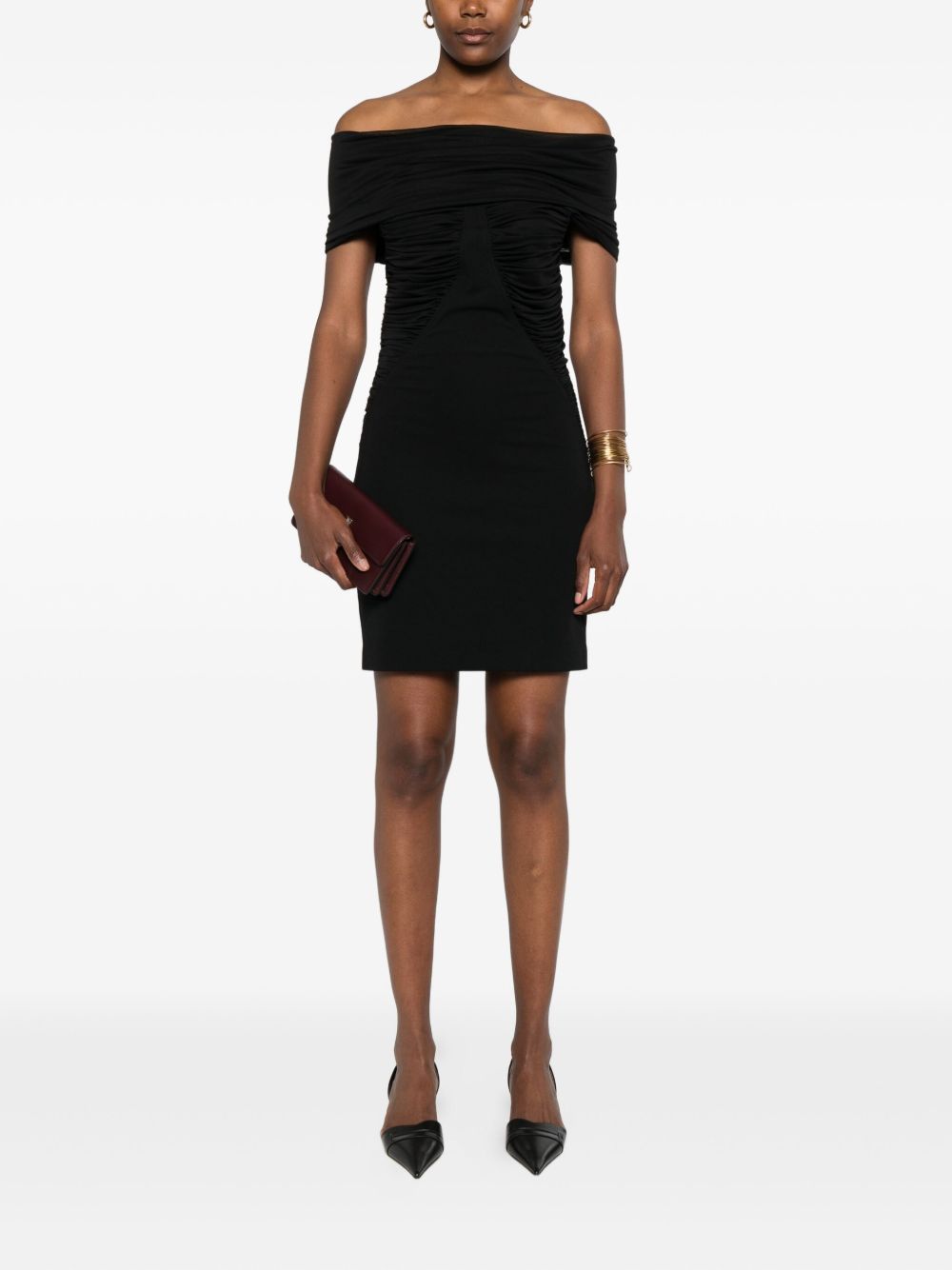 Abito off-shoulder in jersey di viscosa navile in nero Maxmara - donna 