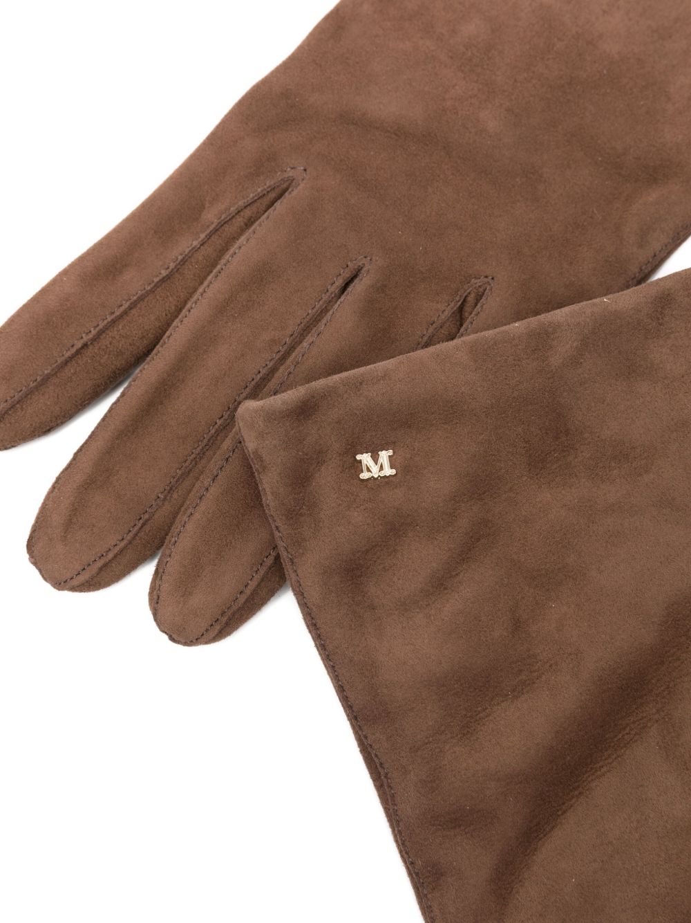 Guanti con dettagli logo in marrone MaxMara - donna 
