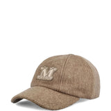 Cappello con targa e logo in marrone Maxmara - donna 