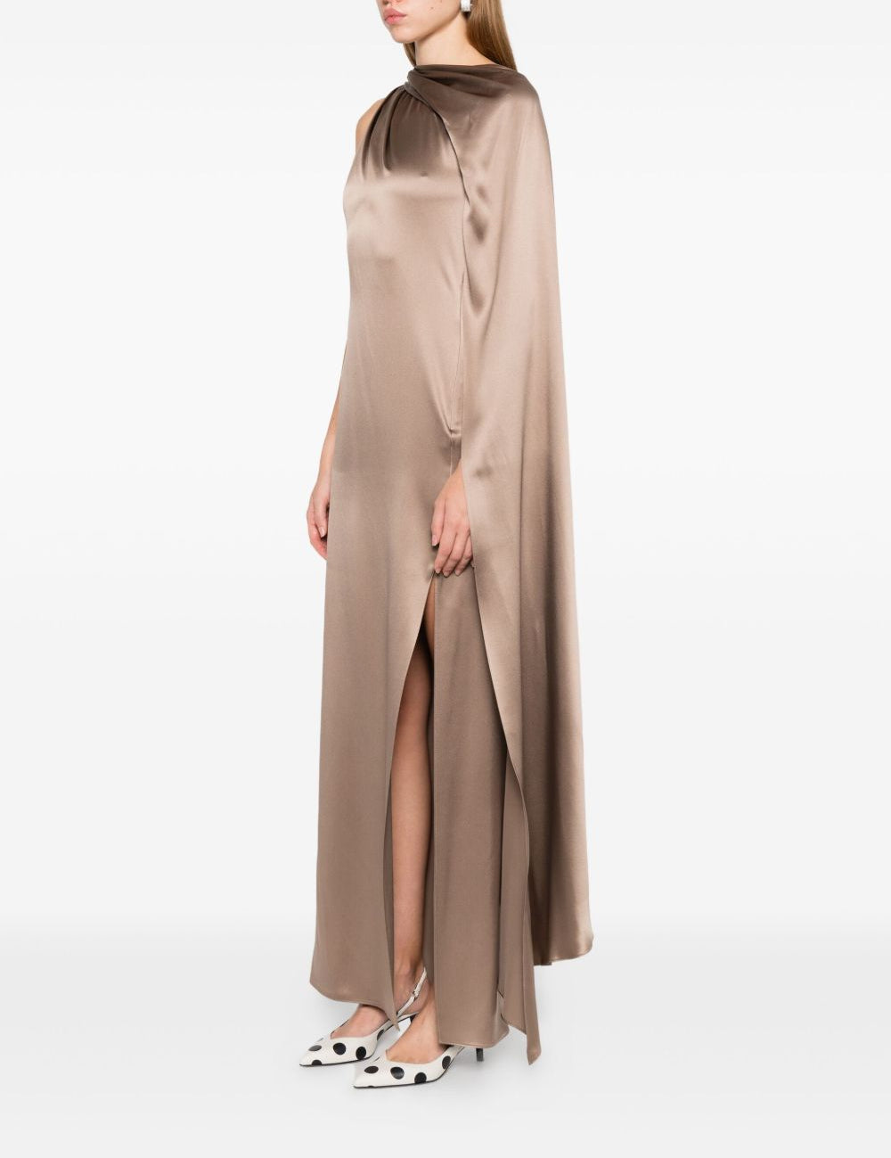 Abito monospalla in raso radura in beige Maxmara pianoforte - donna 