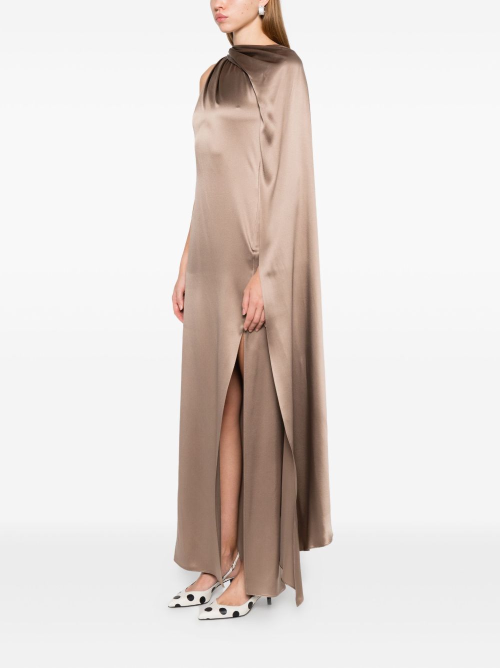 Abito monospalla in raso radura in beige Maxmara pianoforte - donna 