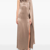 Abito monospalla in raso radura in beige Maxmara pianoforte - donna 