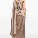 Abito monospalla in raso radura in beige Maxmara pianoforte - donna 