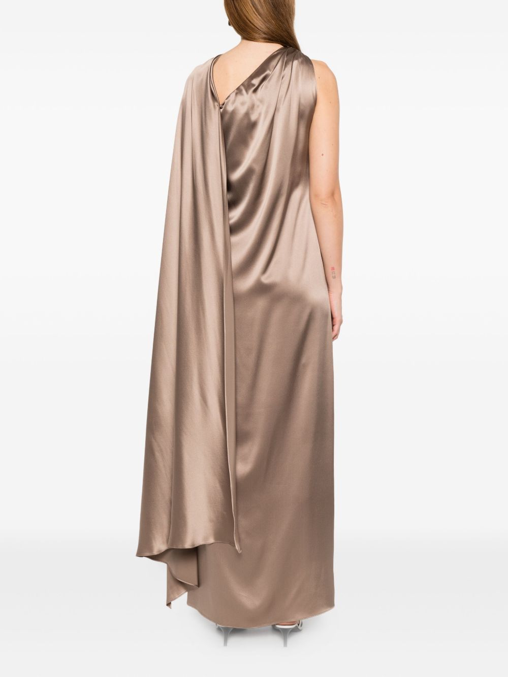 Abito monospalla in raso radura in beige Maxmara pianoforte - donna 