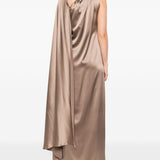 Abito monospalla in raso radura in beige Maxmara pianoforte - donna 
