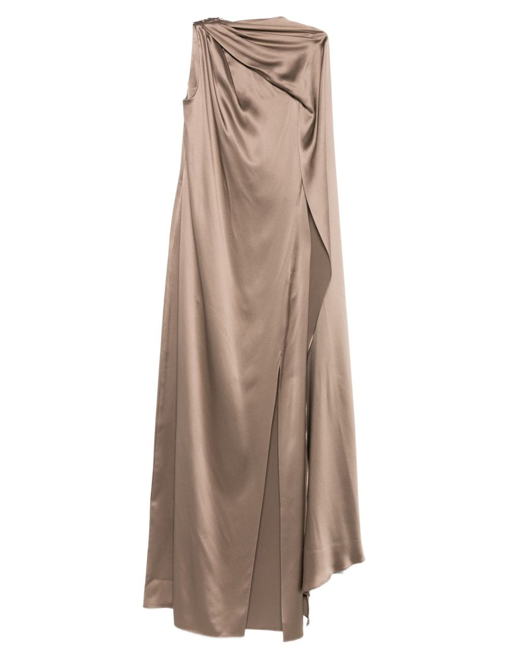 Abito monospalla in raso radura in beige Maxmara pianoforte - donna 