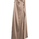 Abito monospalla in raso radura in beige Maxmara pianoforte - donna 