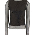 Top Gerarda a maniche lunghe in rete in nero Maxmara sportmax - donna 