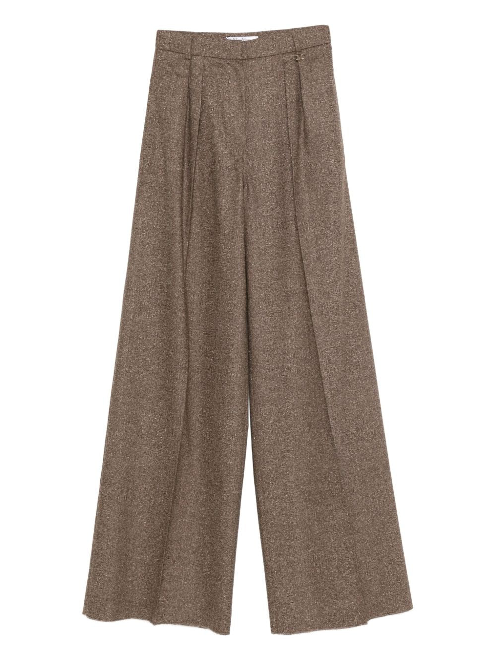 Pantaloni Brava in misto lana e seta a gamba larga in marrone Maxmara weekend - donna 