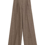 Pantaloni Brava in misto lana e seta a gamba larga in marrone Maxmara weekend - donna 