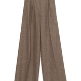 Pantaloni Brava in misto lana e seta a gamba larga in marrone Maxmara weekend - donna 
