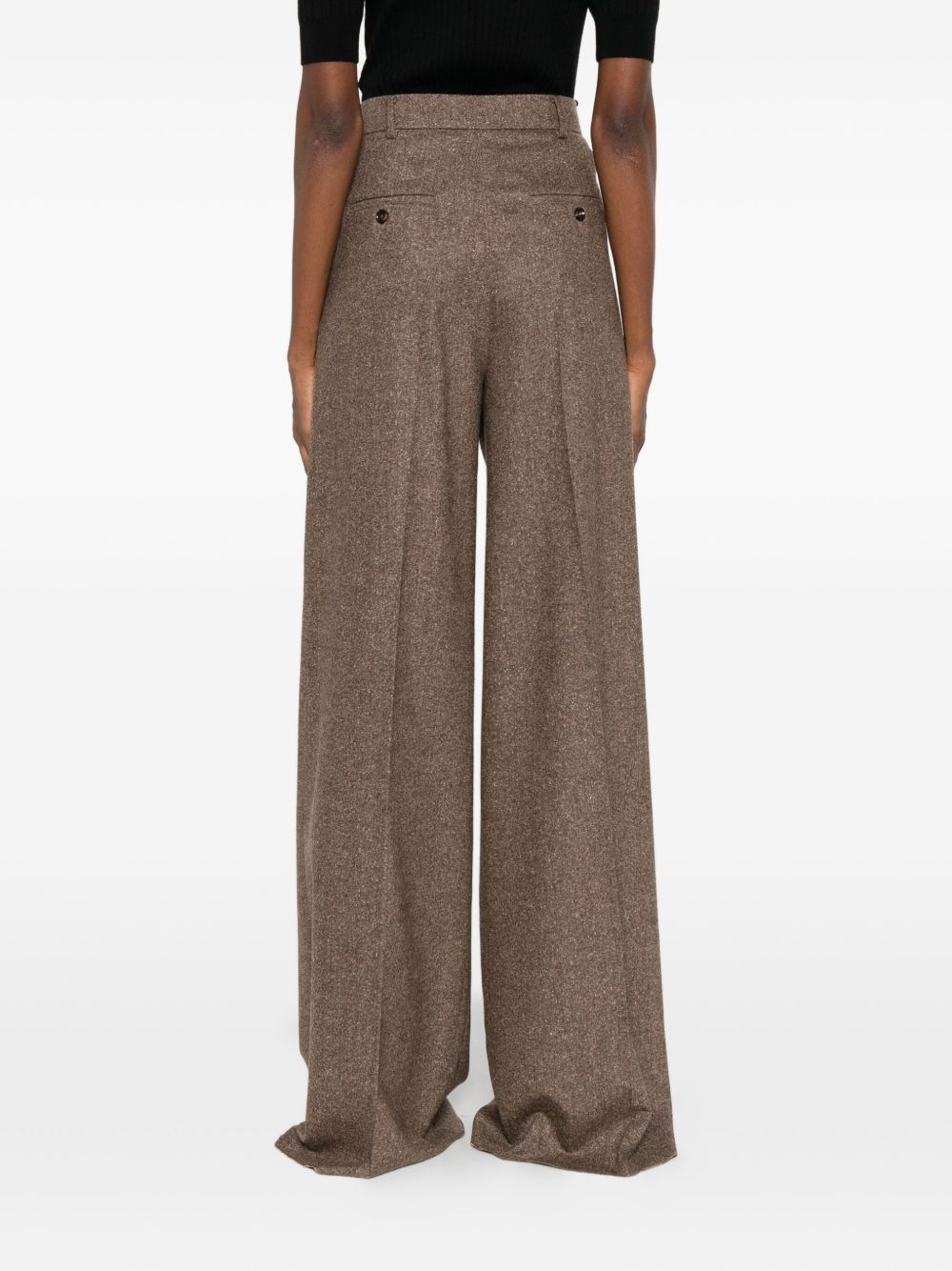 Pantaloni Brava in misto lana e seta a gamba larga in marrone Maxmara weekend - donna 