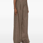 Pantaloni Brava in misto lana e seta a gamba larga in marrone Maxmara weekend - donna 