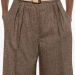 Pantaloni Brava in misto lana e seta a gamba larga in marrone Maxmara weekend - donna 