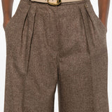 Pantaloni Brava in misto lana e seta a gamba larga in marrone Maxmara weekend - donna 