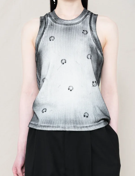 Canotta con stampa piercing in bianco Melitta baumeister - donna 