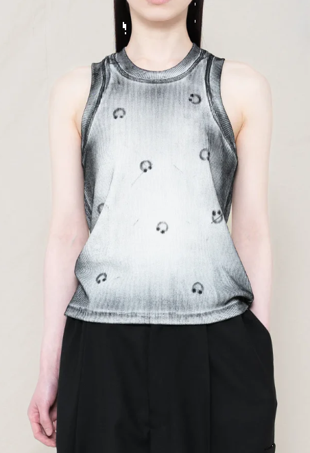 Canotta con stampa piercing in bianco Melitta baumeister - donna 