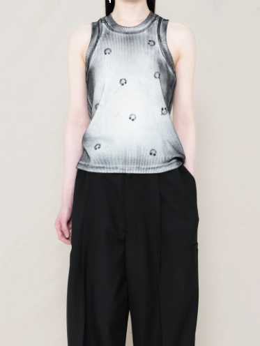 Canotta con stampa piercing in bianco Melitta baumeister - donna 