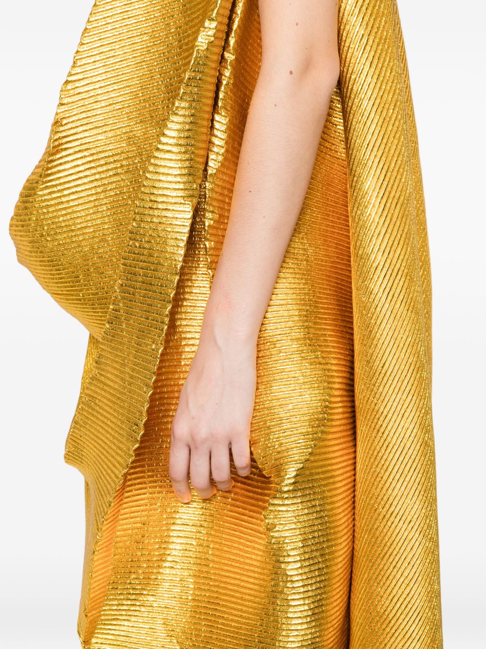 Abito midi metallizzato plisse in oro Melitta baumeister - donna 