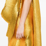 Abito midi metallizzato plisse in oro Melitta baumeister - donna 