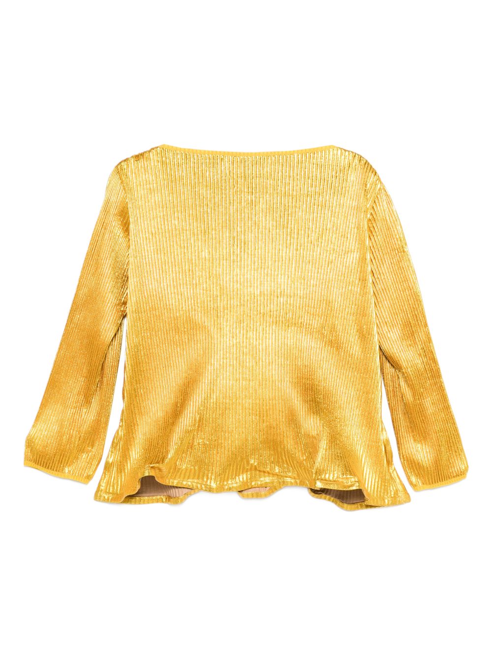 Top plisettato a maniche lunghe in oro Melitta baumeister - donna 