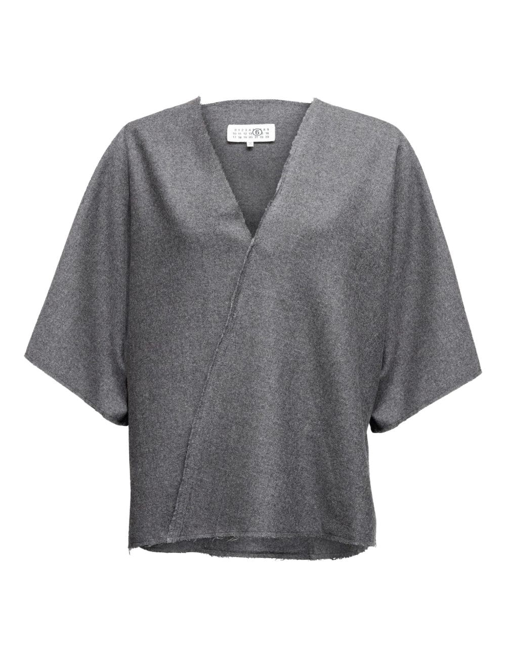 Top con design a portafoglio in grigio Mm6 maison margiela - donna 