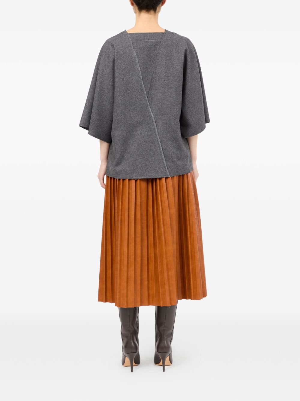 Top con design a portafoglio in grigio Mm6 maison margiela - donna 