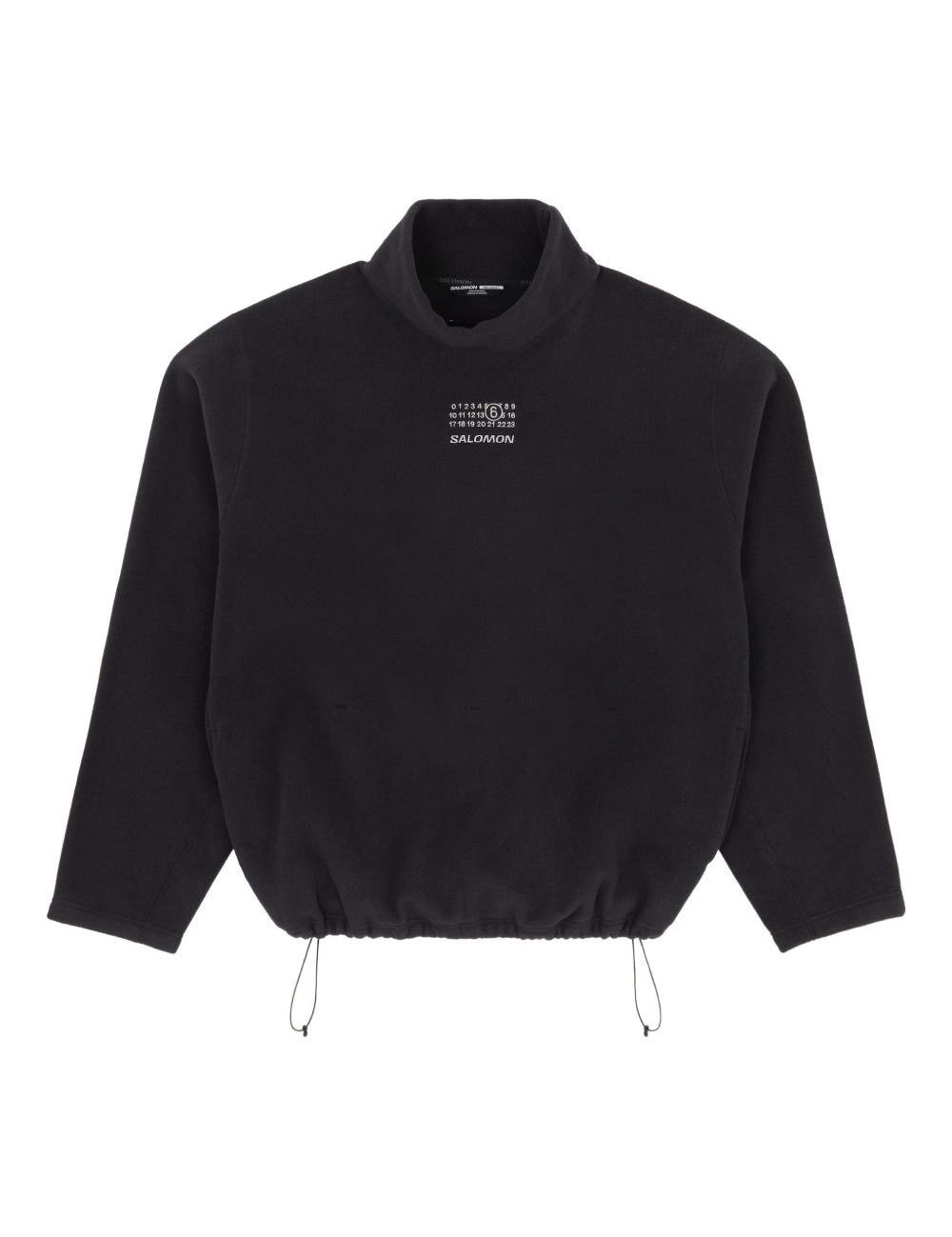 Felpa con collo alto e coulisse in nero Mm6 X Salomon - donna 