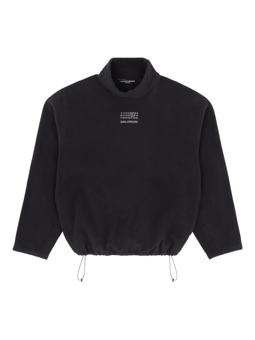Felpa con collo alto e coulisse in nero Mm6 X Salomon - donna 
