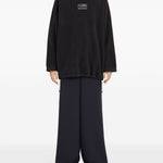 Felpa con collo alto e coulisse in nero Mm6 X Salomon - donna 